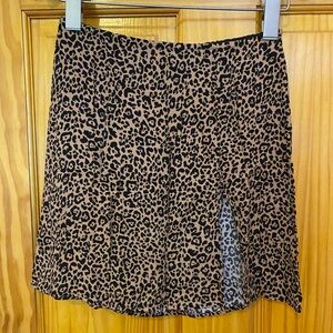 Reformation Margot leopard print mini skirt